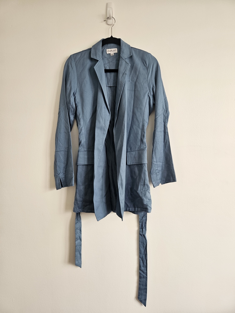 Everset Small Light Blue Overcoat Waist Tie Made in USA